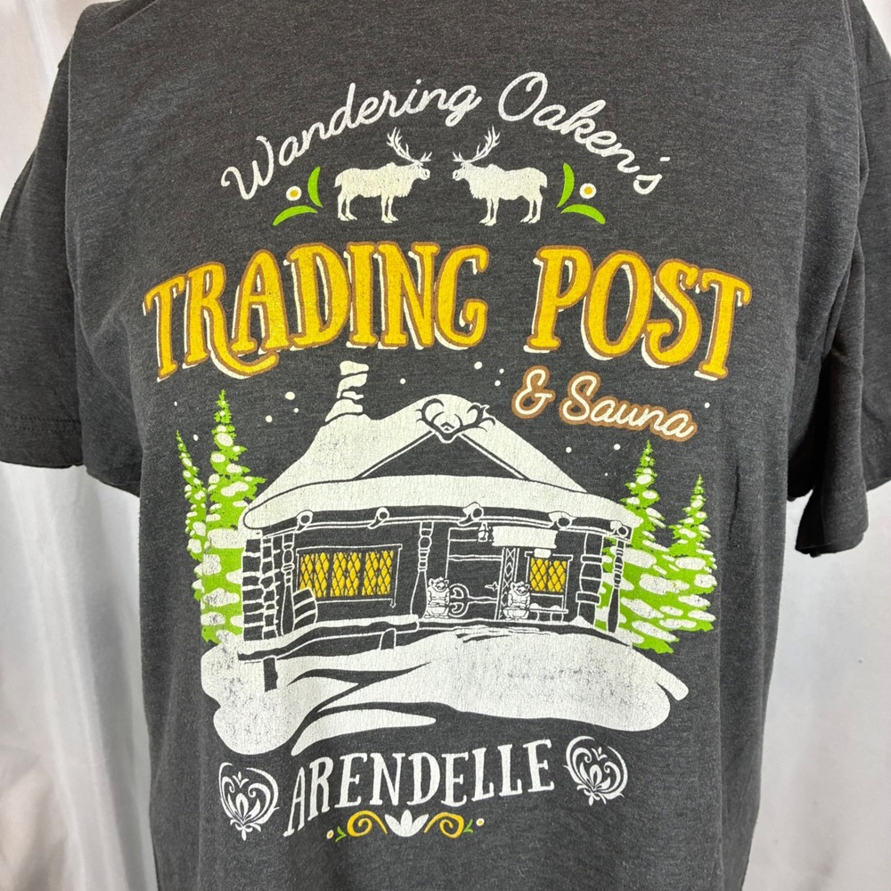 Disney Frozen Wandering Oaken's Trading Post T-Shirt XL Charcoal Heather